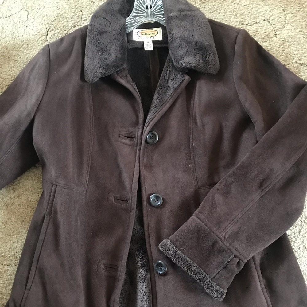 Talbot suede knee length coat